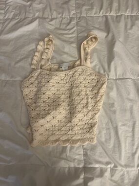 NWOT House of Harlow 1960 Cream Crochet Knit Tank Top